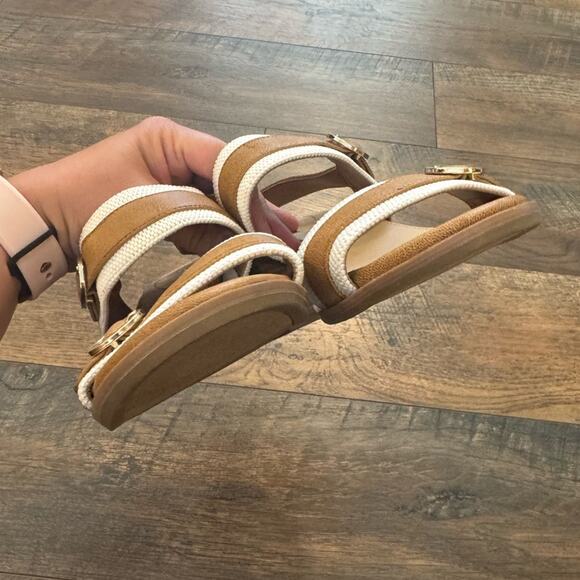 Dr. Scholl’s Tan White Slingback Block Heel Sandals Women’s 8 NWT - Picture 3 of 7